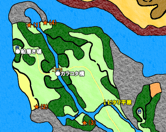 ドラクエ9 ベレンの岸辺～カラコタのマップ